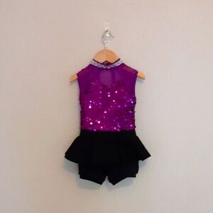 Weissman Purple and Black Dance Costume